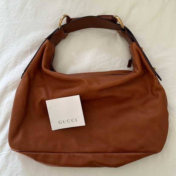 RARE GUCCI Authentic Leather Brown medium Horsebit Vintage Made in Italy - Picture 11 of 13